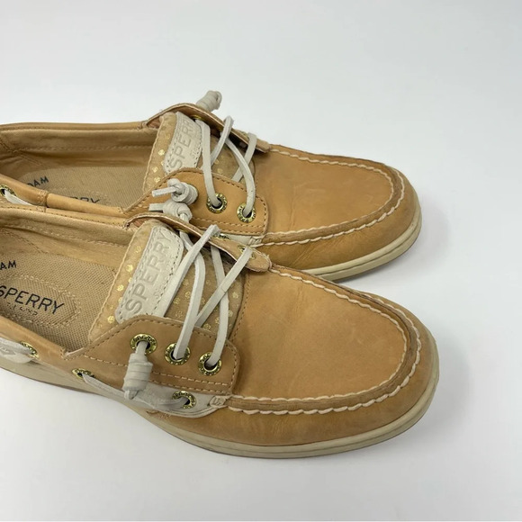 Sperry Gold Polka Dot Boat Shoes - Picture 4 of 9